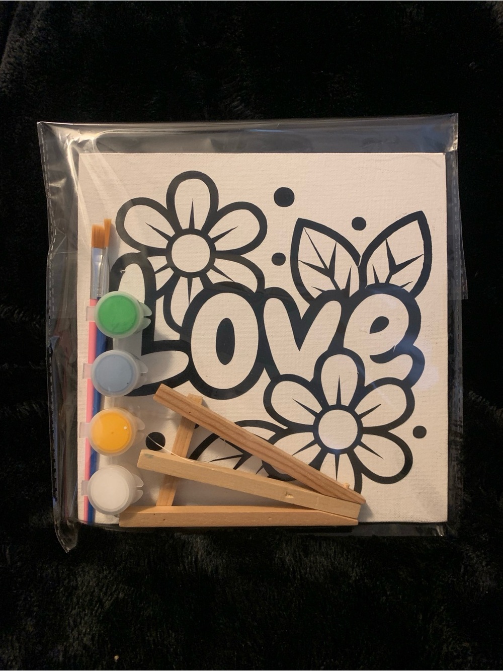 Othr Love Floral Canvas Paint Kit - Black, White, Green, Yellow